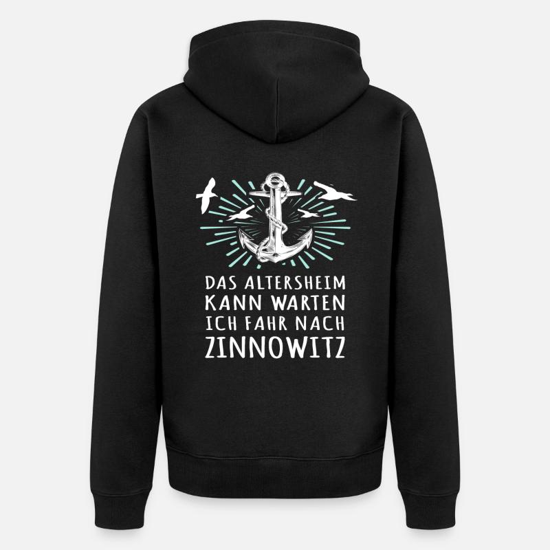 Zinnowitzer Spruch Zinnowitz - Unisex Premium Bio Zip Hoodie - Schwarz
