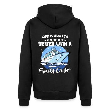 Cruise Family Cruise - Unisex Premium Organic Zip Hoodie - black - Back - Nico (187cm)