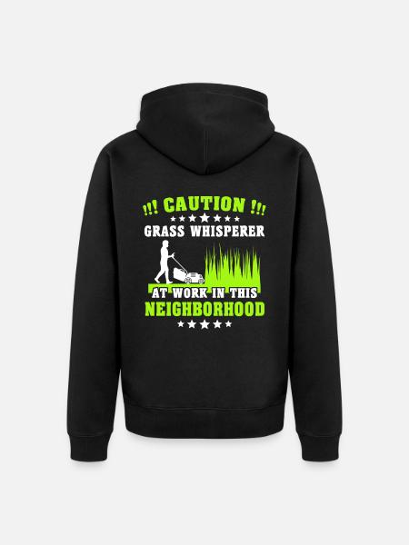 Lawn mower lawn whisperer - Unisex Premium Organic Zip Hoodie - black