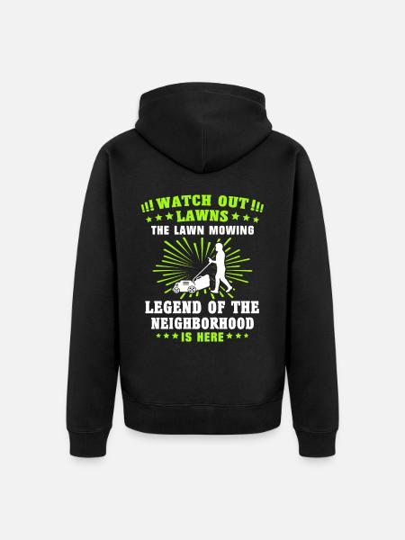 Lawn mower legend lawn mowing - Unisex Premium Organic Zip Hoodie - black