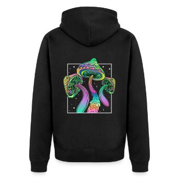 Festival des champignons psychédéliques EDM Musique - Veste à capuche bio Premium Unisexe - noir - Dos - Nico (187cm)