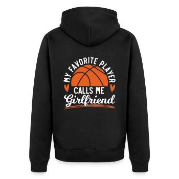 Basketball Girlfriend Love Couple Relationship - Veste à capuche bio Premium Unisexe - noir - Dos - Nico (187cm)