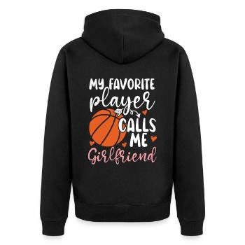 Basketball Girlfriend Love Couple Relationship - Veste à capuche bio Premium Unisexe - noir - Dos - Nico (187cm)