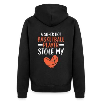 Basketball Girlfriend Love Couple Relationship - Veste à capuche bio Premium Unisexe - noir - Dos - Nico (187cm)