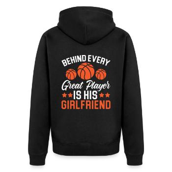 Basketball Girlfriend Love Couple Relationship - Veste à capuche bio Premium Unisexe - noir - Dos - Nico (187cm)