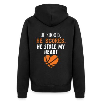 Basketball Girlfriend Love Couple Relationship - Veste à capuche bio Premium Unisexe - noir - Dos - Nico (187cm)