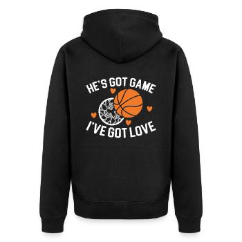 Basketball Girlfriend Love Couple Relationship - Veste à capuche bio Premium Unisexe - noir - Dos - Nico (187cm)