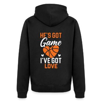 Basketball Girlfriend Love Couple Relationship - Veste à capuche bio Premium Unisexe - noir - Dos - Nico (187cm)