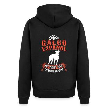 Galgo Español n’est pas un lévrier espagnol paresseux - Veste à capuche bio Premium Unisexe - noir - Dos - Nico (187cm)