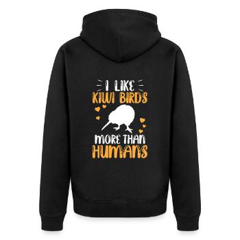 Kiwi bird more like New Zealand kiwi - Unisex Premium Organic Zip Hoodie - black - Back - Nico (187cm)