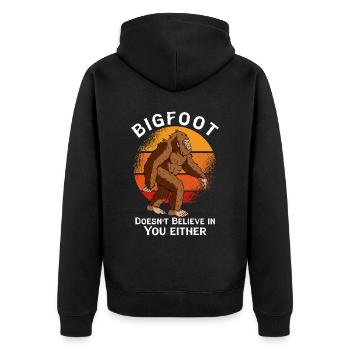 Bigfoot ne croit pas en vous non plus - Veste à capuche bio Premium Unisexe - noir - Dos - Nico (187cm)