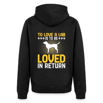 To Love a Lab is to be loved in return - Unisex Premium Organic Zip Hoodie - black - Back - Nico (187cm)