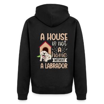 Une maison n’est pas une maison sans Labrador - Veste à capuche bio Premium Unisexe - noir - Dos - Nico (187cm)