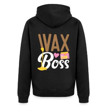 Cute Esthetician Skincare - Unisex Premium Bio Zip Hoodie - Schwarz - Hinten - Nico (187cm)