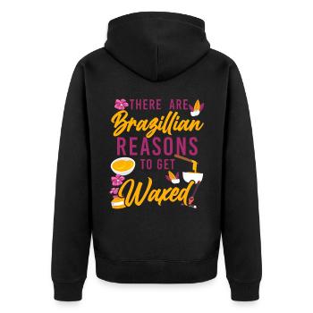 Cute Esthetician Skincare - Unisex Premium Bio Zip Hoodie - Schwarz - Hinten - Nico (187cm)