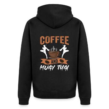 Combat de combat de café et d’arts martiaux de Muay Thai - Veste à capuche bio Premium Unisexe - noir - Dos - Nico (187cm)