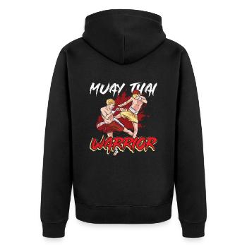 Muay Thai Master Fighting Fighter Martial Arts - Unisex Premium Organic Zip Hoodie - black - Back - Nico (187cm)