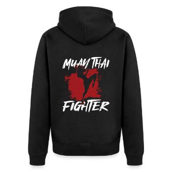 Muay Thai combattants arts martiaux arts martiaux arts martiaux - Veste à capuche bio Premium Unisexe - noir - Dos - Nico (187cm)