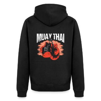 Muay Thai Arts Martiaux Combattant Combat Arts Martiaux - Veste à capuche bio Premium Unisexe - noir - Dos - Nico (187cm)