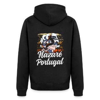Nazaré, Portugal, Surfers, Surfing, Surfing, Waves - Unisex Premium Organic Zip Hoodie - black - Back - Nico (187cm)