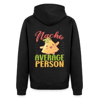 Nacho Salsa Dip Mexikanisch Mexiko Latino - Unisex Premium Bio Zip Hoodie - Schwarz - Hinten - Nico (187cm)