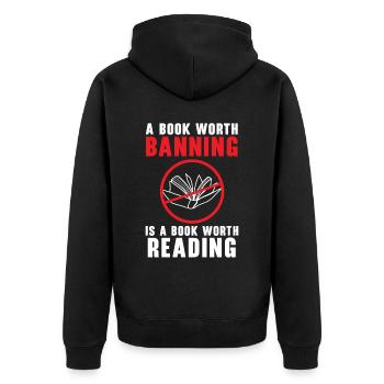 Sobald ich dieses Kapitel beendet habe! Ein weiter - Unisex Premium Bio Zip Hoodie - Schwarz - Hinten - Nico (187cm)