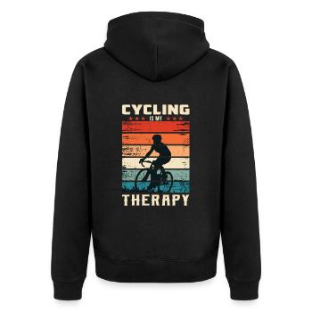 Road Bike Road Cyclist Cycling Cycling Race - Unisex Premium Organic Zip Hoodie - black - Back - Nico (187cm)
