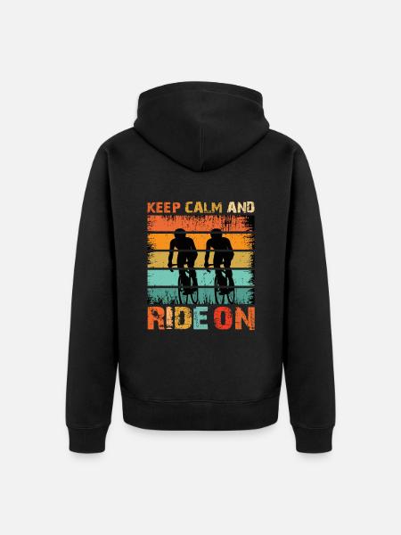 Keep Calm And Ride On - Unisex Premium Organic Zip Hoodie - black