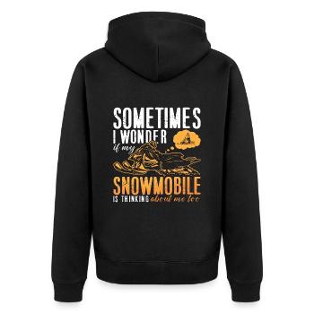 Snowmobile Racing Sometimes I Wonder If Snowmobile - Unisex Premium Bio Zip Hoodie - Schwarz - Hinten - Nico (187cm)