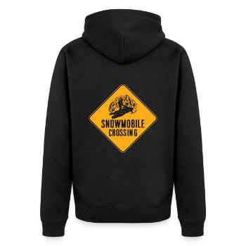 Snowmobile Racing Snowmobile Crossing Motorsport - Unisex Premium Bio Zip Hoodie - Schwarz - Hinten - Nico (187cm)