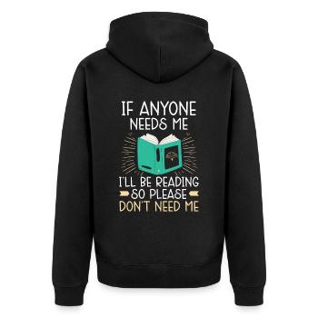My weekend is fully booked Reading books Books - Unisex Premium Organic Zip Hoodie - black - Back - Nico (187cm)
