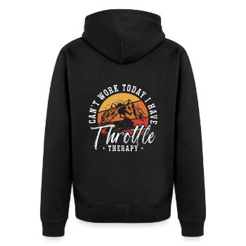 Snowmobile Racing Can't Work Today I Snowmobiles - Unisex Premium Bio Zip Hoodie - Schwarz - Hinten - Nico (187cm)