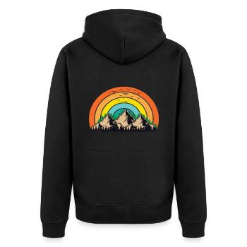 Mountains Vintage Mountains Mountain Mountains Mountain Landscape - Unisex Premium Organic Zip Hoodie - black - Back - Nico (187cm)
