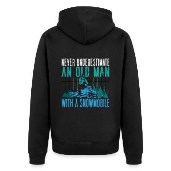 Snowmobile Racing Never Underestimate An Old Snow - Unisex Premium Organic Zip Hoodie - black - Back - Nico (187cm)
