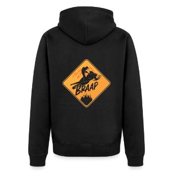 Snowmobile Racing Braap Winter Sports Snowmobiles - Unisex Premium Bio Zip Hoodie - Schwarz - Hinten - Nico (187cm)