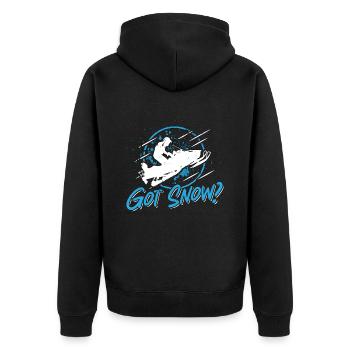 Snowmobile Racing Got Snow Winter Sports Lovers - Unisex Premium Organic Zip Hoodie - black - Back - Nico (187cm)