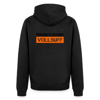 Bier Saufen Shirt Damen Herren Feiern Partnerlook - Unisex Premium Bio Zip Hoodie - Schwarz - Hinten - Nico (187cm)
