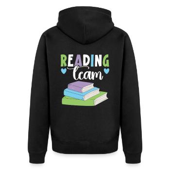 To read or not to read - a stupid question - Unisex Premium Organic Zip Hoodie - black - Back - Nico (187cm)