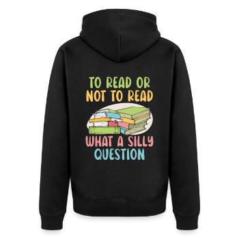 Booktrovert Lesen Lehrer Buch Lesen - Unisex Premium Bio Zip Hoodie - Schwarz - Hinten - Nico (187cm)