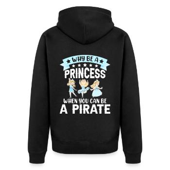 Pourquoi être une princesse quand Pirate Girl - Veste à capuche bio Premium Unisexe - noir - Dos - Nico (187cm)