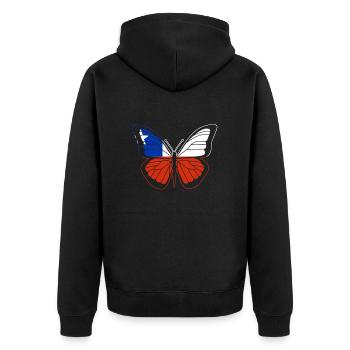 Chile - Unisex Premium Organic Zip Hoodie - black - Back - Nico (187cm)