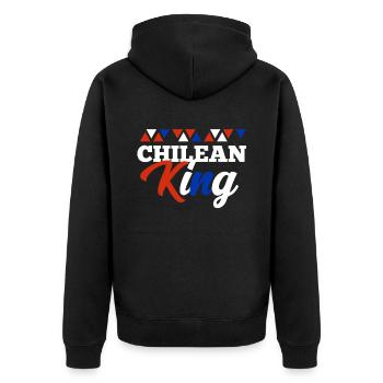 Chile - Unisex Premium Organic Zip Hoodie - black - Back - Nico (187cm)
