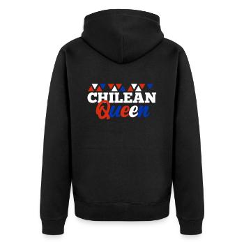 Chile - Unisex Premium Organic Zip Hoodie - black - Back - Nico (187cm)