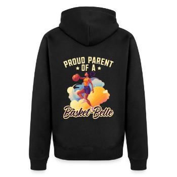 Fille Basketball Sport Basketball Papa Maman - Veste à capuche bio Premium Unisexe - noir - Dos - Nico (187cm)
