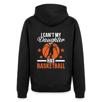 Fille Basketball Sport Basketball Papa Maman - Veste à capuche bio Premium Unisexe - noir - Dos - Nico (187cm)