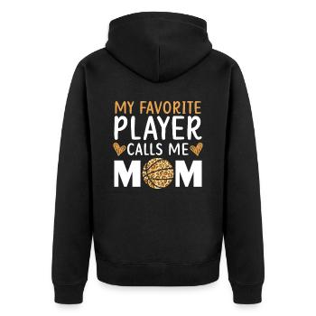 Fille Basketball Sport Basketball Papa Maman - Veste à capuche bio Premium Unisexe - noir - Dos - Nico (187cm)