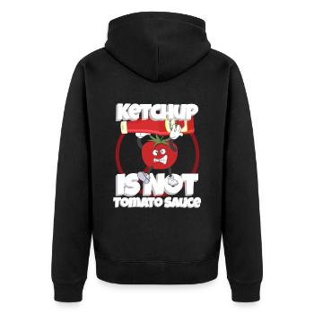 Le ketchup n’est pas de la sauce tomate Italie - Veste à capuche bio Premium Unisexe - noir - Dos - Nico (187cm)