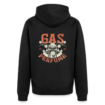 Le gaz est mon parfum - Veste à capuche bio Premium Unisexe - noir - Dos - Nico (187cm)