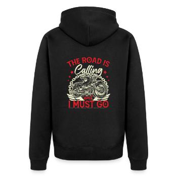 Amateur de moto Motard Motard Motocycliste - Veste à capuche bio Premium Unisexe - noir - Dos - Nico (187cm)