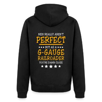 Jardin ferroviaire Écartement G parfait - Veste à capuche bio Premium Unisexe - noir - Dos - Nico (187cm)